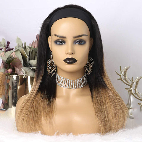 Brazilian Straight Ombre Color “Flo and Go” Headband Wig