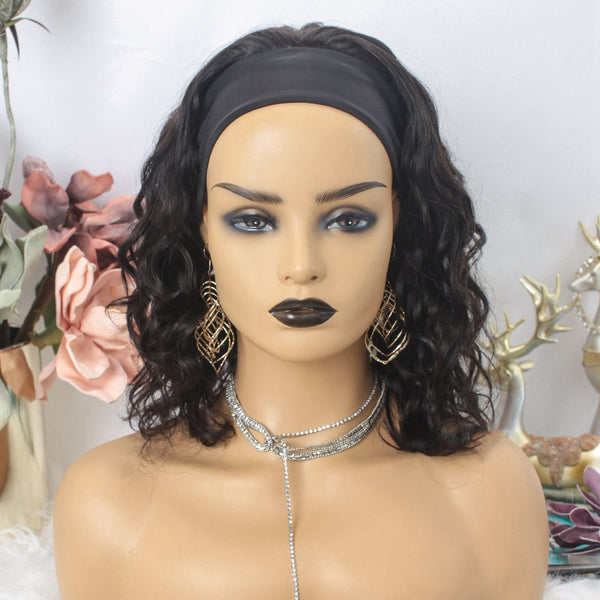 Brazilian Wavy Bob “Flo and Go” Headband Wig