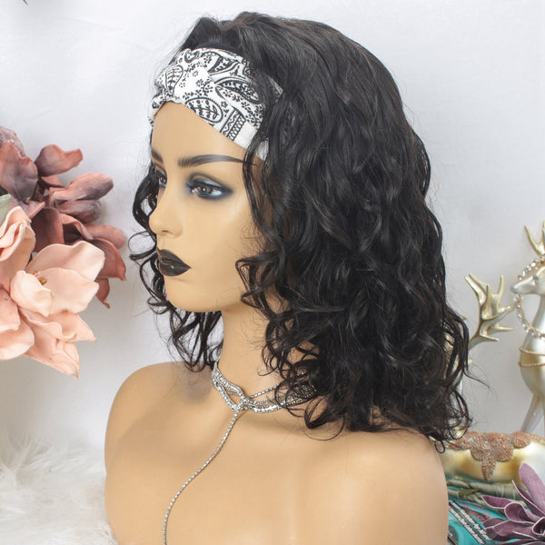 Brazilian Wavy Bob “Flo and Go” Headband Wig